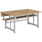 Bàn ghế bán trú khung thép BBT104